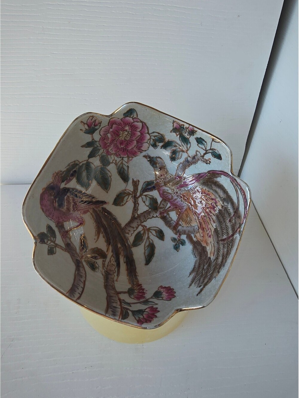 Vintage Toyo Porcelain Bowl Pheasant Floral Gold Gilt Decorative
